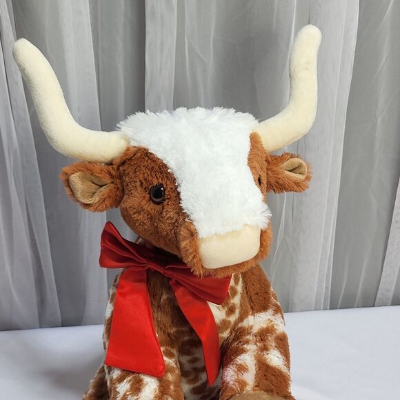 Build-A-Bear Workshop Other - Build A Bear Workshop Longhorn Cow Texas‎ Steer Brown White 2023 Stuffed Plush